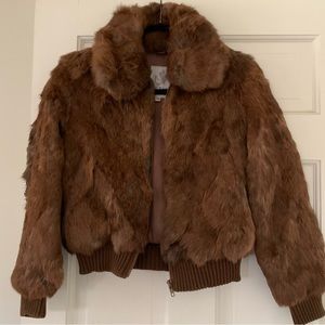100% Genuine rabbit fur vintage bomber Coat from Lil’ birds of California